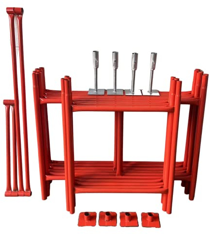 HILL TOP FABRICATIONS CO (1998) LTD - Scaffolding Tower with Adjustable Bases (16'6) Working Height 4x2'6 Base Size. Steel & Polyester Powder Coated (PPC) for A High Quality Durable Finish.