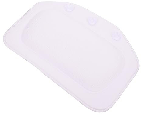 FOMIYES Badewannenkissen Aus PVC Schaumstoff Mit Saugnäpfen Kopf Nackenstütze Spa Badekissen Badewannenzubehör Weiß