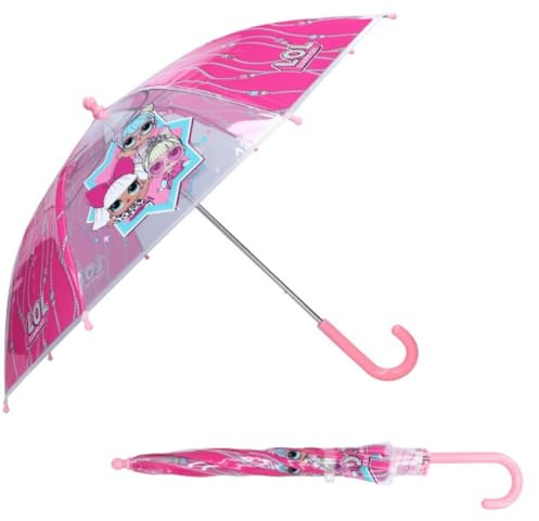 mybagstory - Regenschirm für Kinder - LOL Surprise - Rosa - Kindergarten - Urlaub - Regenschirm Mädchen - 71 cm - Geschenkidee - leicht - kompakt - manuelle Öffnung - strapazierfähig - Klemmfest, Rosa