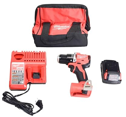For Milwaukee 3601-21P 18V Lithium-Ion Brushless Cordless 1/2 Compact Drill/Driver Kit with 2.0 Ah Battery, Charger and Tool Bag