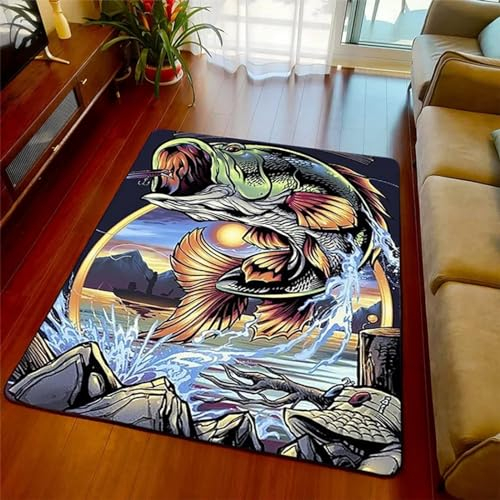 3D Teppich Angeln Boden Matte Wohnzimmer Große Größe Teppiche Weiche Schlafzimmer Teppich Für Kinder Jungen Mädchen Toilettenmatte Toormat 160 X 230 cm / 62,99 X 90,55 Zoll -6W7I/X0H3-3/M4N6-1