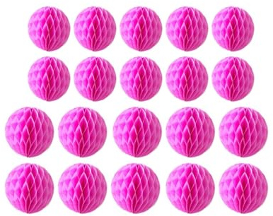 20 bolas de flores de panal de abeja, bolas de papel para decoración de flores, bolas de papel de seda, bola de pompones para baby shower, cumpleaños, boda, decoración del hogar (3 pulgadas + 6