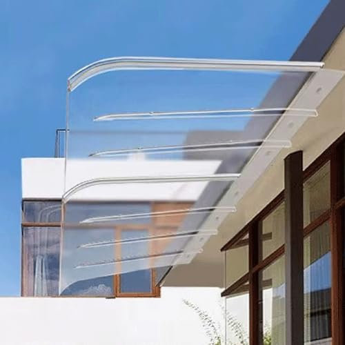 Vordertür-Markise, Überdachung für Regen und Schnee, UV-Schutz, transparente Abdeckung, Außeneingangstürmarkise mit Polycarbonat-Überdachung, Wohnmobil-Sonnenschutz für Fenster, Dach, Außenbereich,