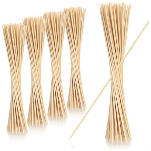 COM-FOUR® 250x Brochetas de shashlik hechas de bambú - Brochetas largas de madera para pegar carne, verduras y frutas - Brochetas de barbacoa de 35 cm para el hogar (250 piezas - 35cm)