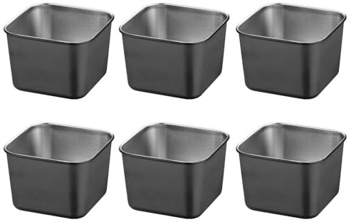 Lot de 6 ramequins en acier inoxydable - 200 ml - Noir