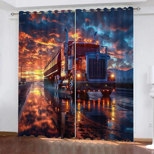 Generisch Vorhang Blickdicht LKW 2 Stück H 100Cm X B 70Cm,Gardinen Kurz Modern Fenster Mit Ösen,Verdunklungsvorhänge Lichtundurchlässig Kinderzimmer,Kinder Vorhang Verdunkelung,A27