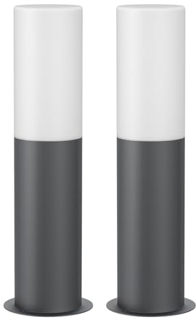 ledscom.de 2 x GROPO luce di percorso/bitta per esterni, IP44, 41 cm, antracite, 1x E27 max. 40W