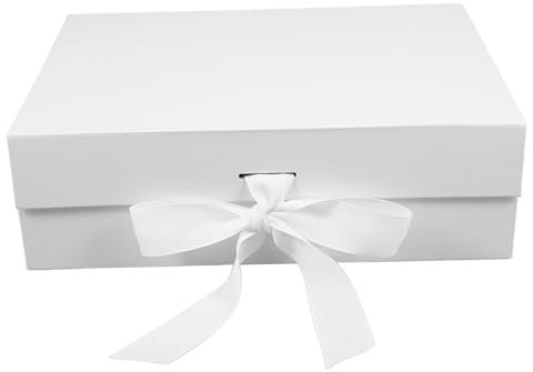 Ipetboom Magnetische Klappbare Geschenkbox Mit Magnetverschluss Elegante Weiße Box Für Hochzeitsanfragen Geburtstagsgeschenke Und Muttertagsüberraschungen