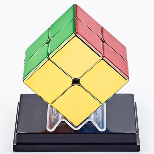 Zauberwürfel 2x2 Magnetischer Spiegel-Puzzle, Stickerless Magnetische Version 2x2x2 M Glänzender Magic Speed Cube Spielzeug