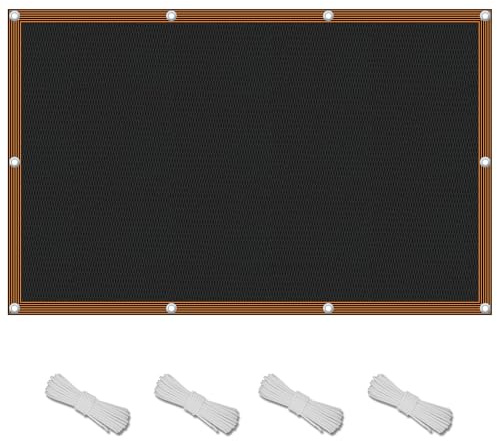 Filet d'ombrage, protection solaire, pour toit de terrasse, extérieur, résistant aux UV, respirant, pour pergola, jardin, balcon, tissu d'ombrage, 3 x 6 m, noir