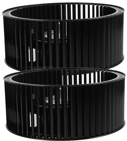 2pcs Black Metal Range Hood Blower Wheel Accessory | Easy Installation, Powerful Ventilation, Precision Craftsmanship, Advanced Technology, Kitchen Appliance Part