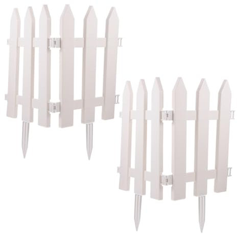 Artibetter 4 Sets Plastic Flower Bed Guardrail Garden Plants Fence Animal Barrier for Outdoor Landscaping Use Christmas Flower Bed Fence