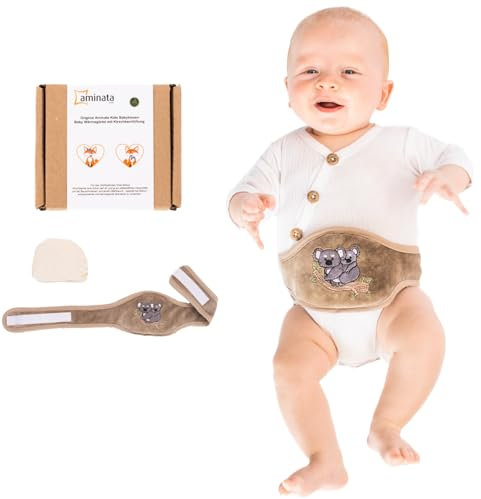 Koala - Cojín térmico para bebés y niños pequeños, con huesos de cereza, para dolores de estómago y hinchazón, regalo para nacimiento y bautizo