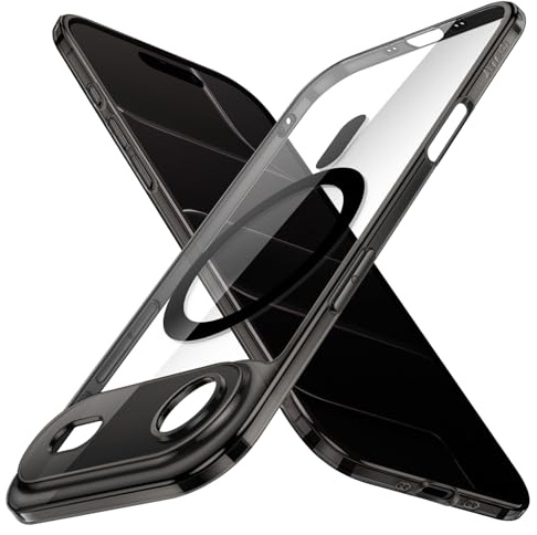 JETech Coque Magnétique Fine pour iPhone 17 Air Compatible avec MagSafe, Objectif Caméra Protection Complète, Étui Housse Transparente Protectrice Ultra Mince Légère (Noir)