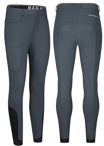 HNULGVI Pantalones De Montar Pantalones ecuestres Profesionales for Hombre, de Silicona, elásticos y de Secado rápido.(Gray,S)