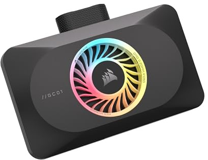 CORSAIR XG3 RGB hybride GPU Waterblock – Refroidissement hybride personnalisé, Compatible avec GPUs 5080, 5070Ti et 5070, 18 LED RGB adressables, Connectivité iCUE LINK, Capteur de temp intégré - Noir