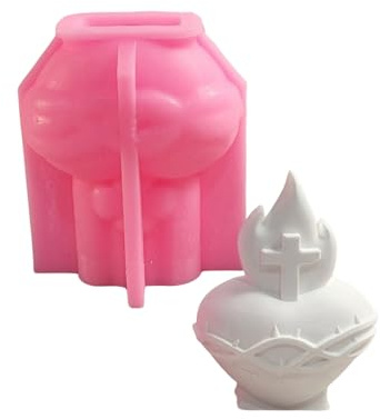 Moule en silicone en forme de cœur – Antiadhésif et réutilisable, parfait pour la fabrication de bougies, moules à chocolat, art en résine – Idéal pour les amateurs de bricolage, la décoration