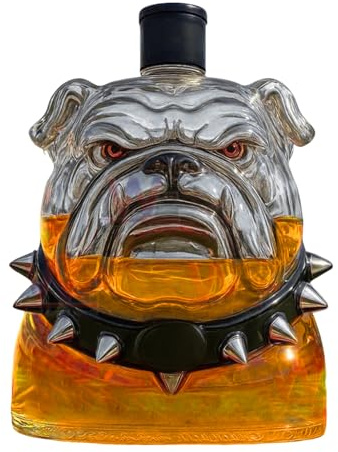 Decantatore per Whisky - Caraffa per Vino Stile Bulldog Grande Capacità in,Servitore Alcolici Arredamento Casa per Uomo Bar Soggiorno Matrimoni Feste