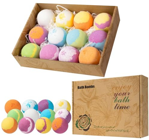 Wenrny 12 Pcs Bath Bombs for Women,Refreshing Relaxing Scents Lush Foam Womens Bath Balls for Moisturizing,Relaxing Mood,Smoothing and Soften Skin,Handmade Shower Bombs Gifts for Her Him,60g/pcs