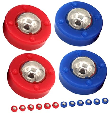 TOYZFRIENDY Discos Deslizantes para Juego de Tejo 16 Piezas, Mini Bolas de Acero y Plástico, Colores Azul y Rojo, Accesorios para Mesa de Juegos Infantiles, Mejora Coordinación y Destreza