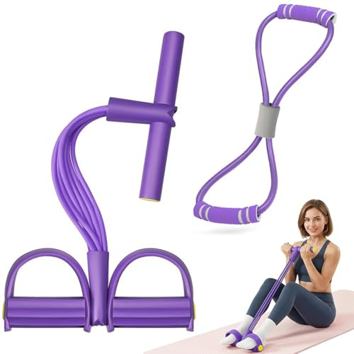 BAHME 2 Pcs bauchtrainer für zuhause, Bauchtrainer für Zuhause, Fitness-Set mit Expander Fitness und Rückentrainer, Sportgeräte für Zuhause zur Stärkung von Bauch, Beinen und Rücken, TPE-Material