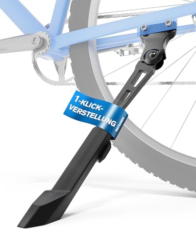 WATSABRO Fahrradständer 24-29 Zoll - Schnell Höhenverstellbarer Seitenständer Fahrrad, 40mm Lochabstand Leichtbau-Aluminiumlegierung Hinterbauständer für E-Bikes, MTB, Citybikes (45 kg)