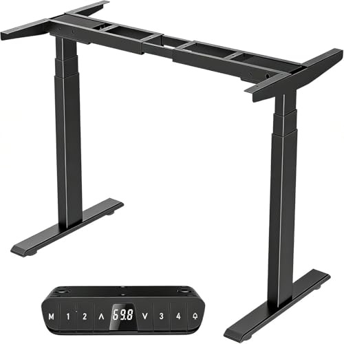 DeHong 7BWZB Höhenverstellbarer Schreibtisch Gestell mit 2 Motoren,Tischgestell Höhenverstellbar 3-Stufige Sowie Auch, USB-Ladeanschluss Memory-Steuerung und Softstart/-Stop-Funktion