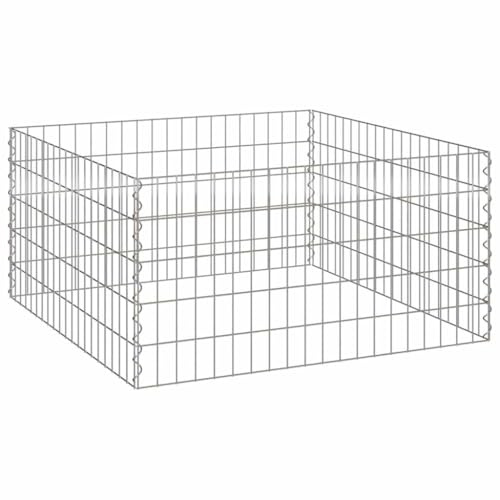 HETFTJN Composteur de jardin carré 100 x 100 x 50 cm en fer - Design moderne - Construction robuste - Peu encombrant - Pour petits jardins urbains, balcons et terrasses