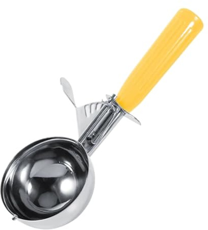 Stainless Steel Dough Kitchen Cookies Food Portioner Cutter Ice Ball(53mm Yellow)
