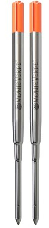 Monteverde Recharges pour Stylo à bille Pointe moyenne, rouleau souple compatibles Stylos à bille Sheaffer - Orange (Lot de 2)