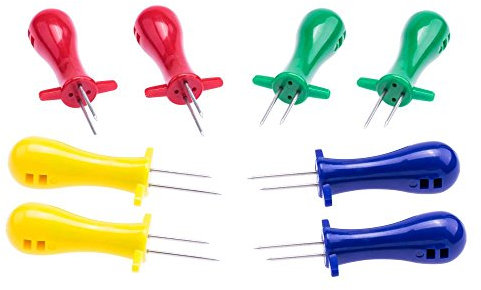 culinario BBQ 8er-Set Maiskolbenhalter mit Edelstahl Doppelspitzen und Kunststoffgriffen, 7,8 cm Länge