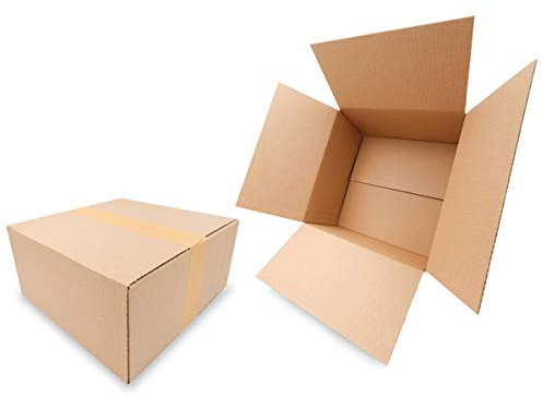 verpacking Faltkartons 295 x 295 x 140 mm Braun (Außenmaß 300 x 300 x 150 mm) KK 36 1-wellig Versandkarton für Waren DHL Päckchen M DPD S GLS S Kartons (50 Stück)
