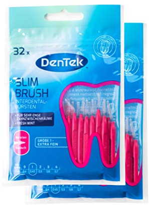 2x Interdental-Bürsten-32 Stk extra fein DenTek 2-3 mm - Slim Brush Vorteilspackung