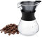 400ml Cafetière En Verre, Filtre à Café Manuelle, Carafe en Verre Borosilicate, Pour-Over Carafe en Verre avec Filtre Permanent sans Papier en Maille Inox, Cafetière Manuelle Goutte à Goutte Café