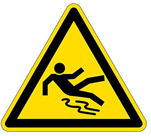 Warnschild aus Aluminium - Rutschgefahr - Schenkellänge 25 cm