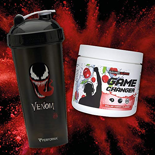 GAMER SUPPS Energy Booster GAME CHANGER | 280g | + Villain Perfect Shaker 800ml | 100% BPA frei | auslaufsicher