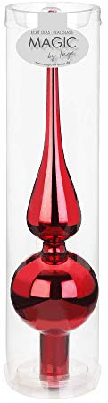 Inge-glas Christbaumspitzen 26cm | Weihnachtsbaumspitzen matt glänzend Baumspitze Spitze Christbaumschmuck (Chianti rot Glanz)