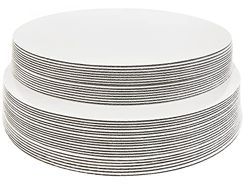 ONE MORE [35pcs] ONEMORE 10 White Cake board Round,Disposable Cake Circle Base Boards Cake Plate Round Coated Circle Cakeboard Base 10inch,Pack of 35
