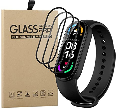 Young & Ming Protector de Pantalla Compatible con Xiaomi Mi Band 6 NFC/Mi Band 6/Band 5, [3 Unidades] [ 3D Cobertura Completa] Sin Burbujas, Anti-Scratch Película, Sensible al Tacto