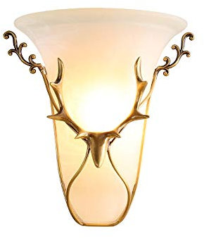 OZZKI Applique da Parete Interni Lampada da parete in ottone moderna a parete interno E27 EDISON DEL CERVO DELLA parete Scontro Sogro Sogni di cucina Muratura Lantern Camera da pranzo DECORA DA LAMAZI