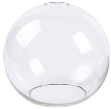 Klarglas sfärisk lampskärm Byte av lampskärm med 2 ändar öppning D13cm D15cm D20cm D25cm D18cm Glasskydd Ball Lampskärm 1st (Size : D13cm)