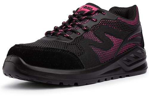Black Hammer Safety Trainers Womens Steel Toe Cap Trainers Lightweight Work Shoes Slip and Puncture Resistant Durable Workwear for Maximum Protection and Comfort Mary (5 UK) Black