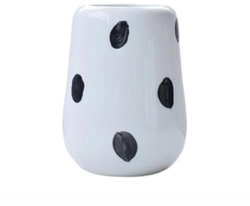 BIVVI Pot de Fleurs Peint à la Main en céramique, Couleur Noir et Blanc, Vase Groot pour Plantes, Ornements de Bureau, décoration de Jardin de Maison