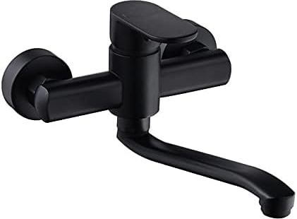 Wandmontierter Küchenarmatur Schwarz Küchenarmaturen Mixer 360 ° Drehbarer Einhebelmischer Für Küchenspüle-30 Cm,25cm