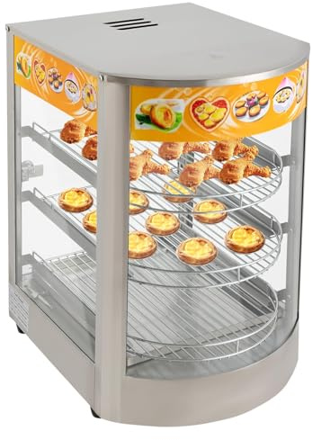 HINOPY Armario de calor de cocina comercial, 800 W, 3 niveles, contador caliente de 30 a 85 ℃, para cantinas, panaderías, cafeterías