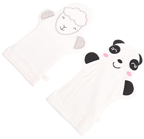Beavorty 2pcs Skin Scrubbing Mitts Bathing Gloves Cartoon Design Shower Mittens for Women Men Exfoliating Gloves Mitts for Family Bath Accessories