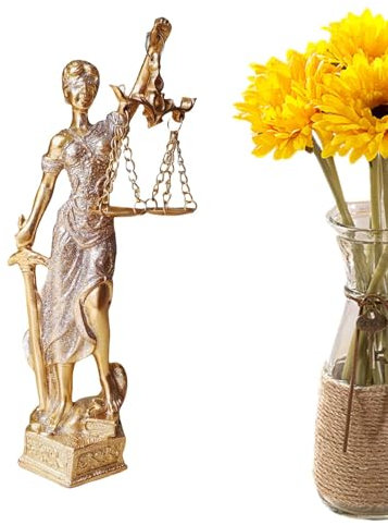 Pruojhw Skulptur Blinde Göttin der Gerechtigkeit, Skulptur Dame der Gerechtigkeit – Dekoration für blinde Gerechtigkeitsstatue aus Harz | Miniaturfigur der Göttin handbemalt aus Harz für Schlafzimmer