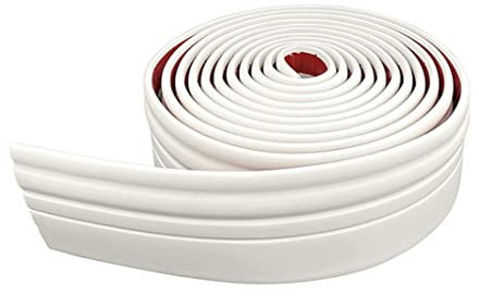 Flexible Baseboard Molding Trim Peel and Stick Rubber Wall Base Moulding Trim 9.8cm*5m/ 4 Inch x 16.4 Feet Self-Adhesive Vinyl Wall Base Cove Base - White