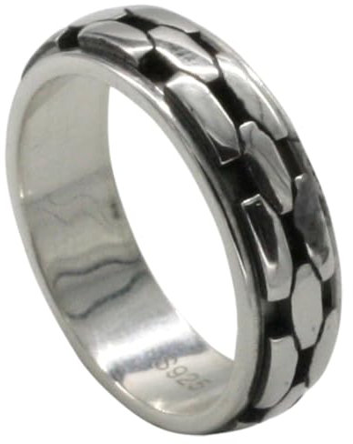 Drehring Silber 925 modernes Design, Größe:65 (20.7 mm)