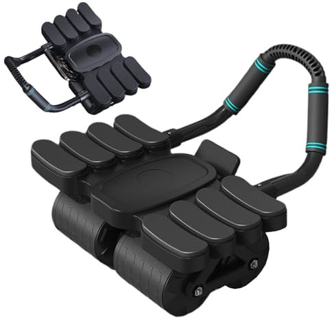 AB ROLLERR Trainingsrad – Bauchmuskel-Roller mit Ellenbogenstütze, Bauchmuskeltrainer mit vier Rädern, Bauchtrainer, Fitness-Rot-Trainingsschieber mit automatischem Rückprall